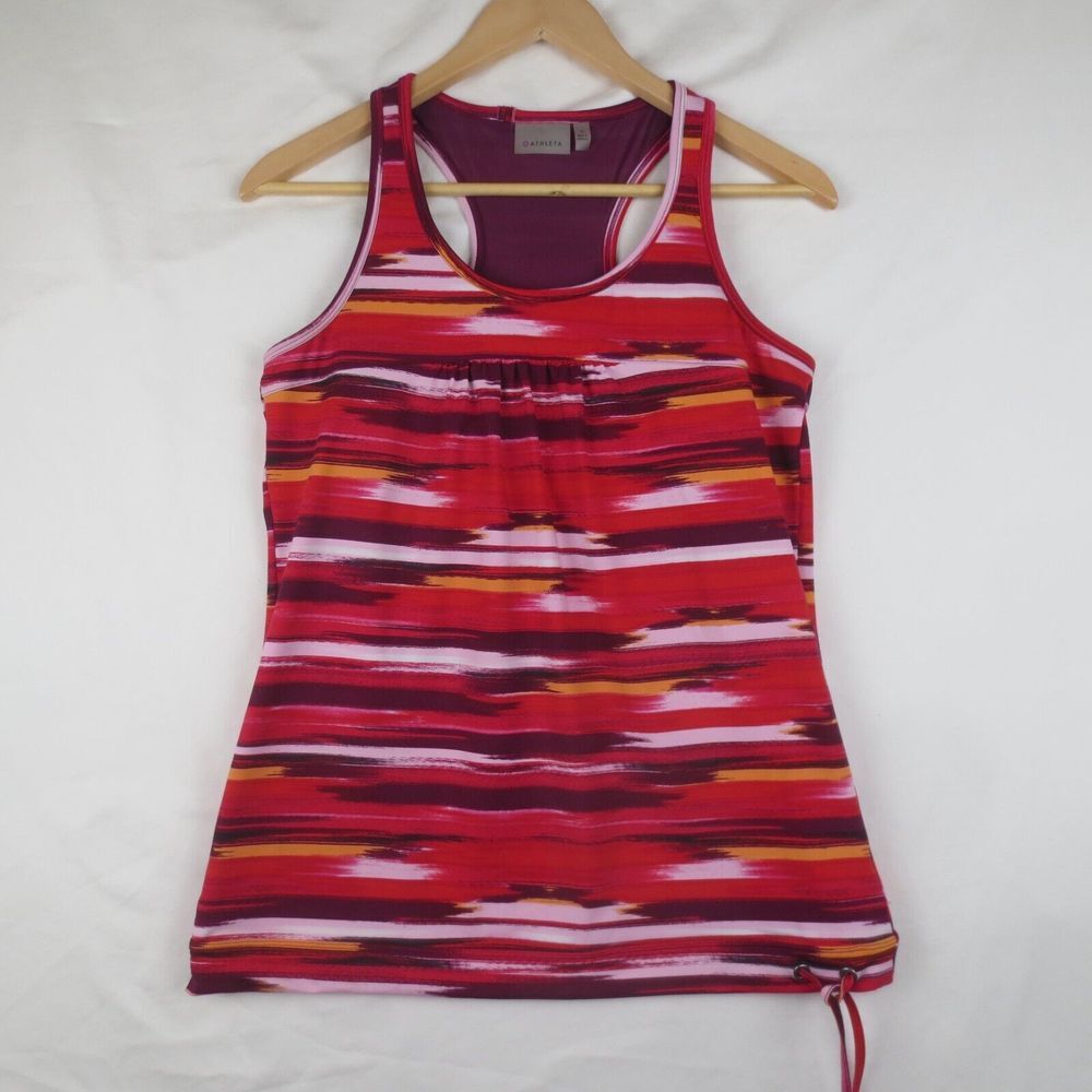 Athleta Women’s Red Striped Racerback Tank Top Size M